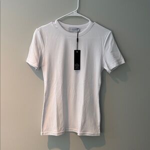 All Things Golden Luxe Rib Baby Tee - White - Size XL (Fits like M/L)